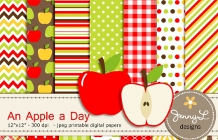 Apple Digital Paper and Clipart