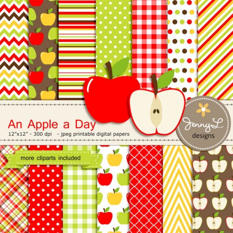 Apple Digital Paper and Clipart