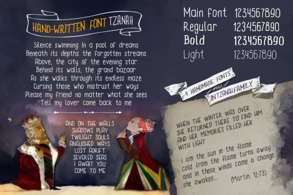 Download Hand-made font Tzanah 