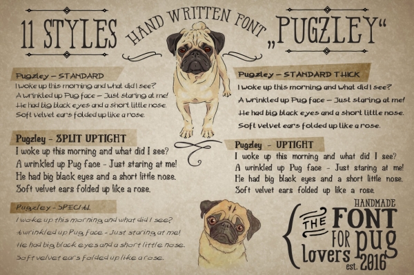 Download Hand made Font "Pugzley" 