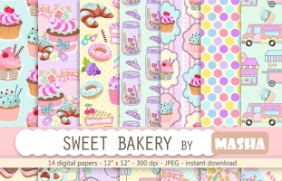 Sweet Bakery Digital Papers