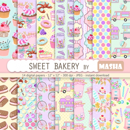 Sweet Bakery Digital Papers
