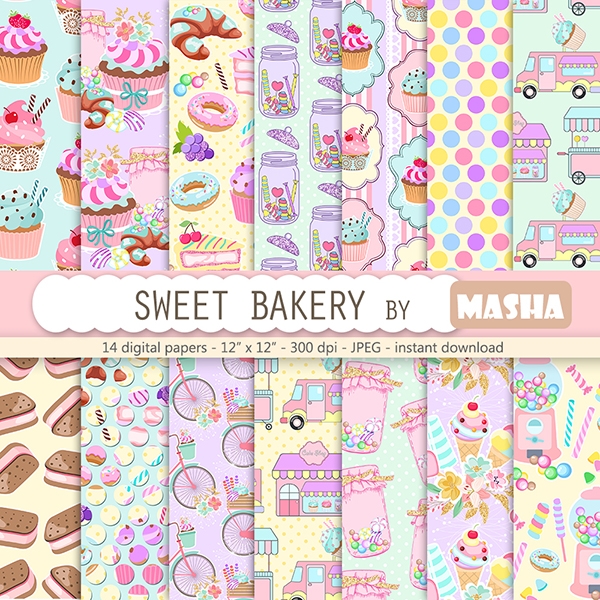 Download Sweet Bakery Digital Papers 