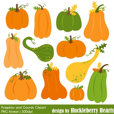 Pumpkin and Gourds Clipart