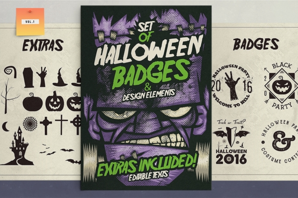 Download Halloween Badges & Extras Vol.1 
