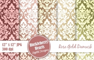 Rose Gold Damask