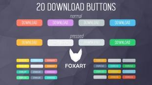 Download buttons | Flat design |