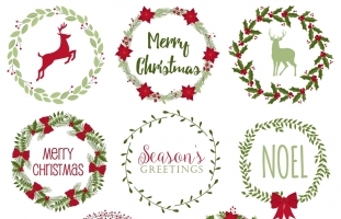 Christmas Wreaths Clipart,