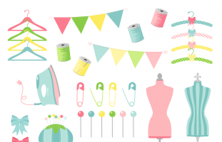 Sewing Clipart, Dressmaker