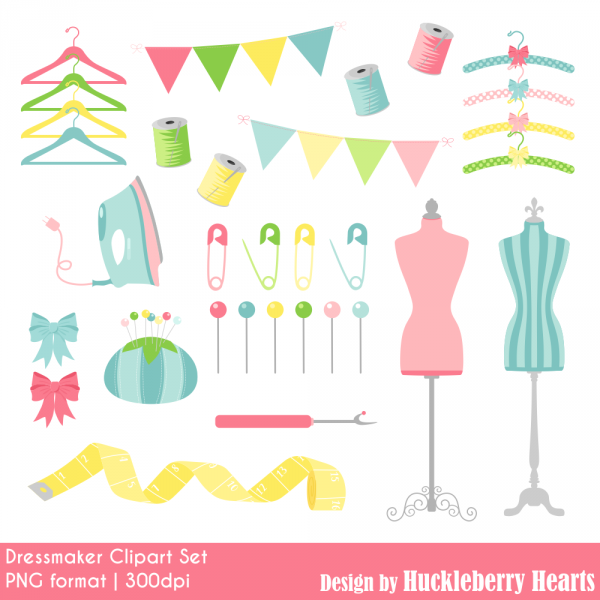 Download Sewing Clipart, Dressmaker Clipart, Digital Sewing Clip Art 