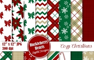 Cozy Christmas Digital Papers,