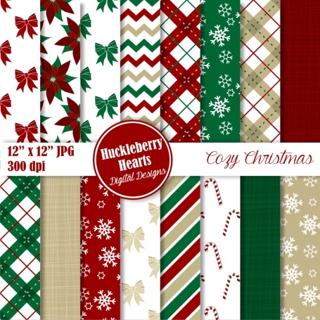 Cozy Christmas Digital Papers,