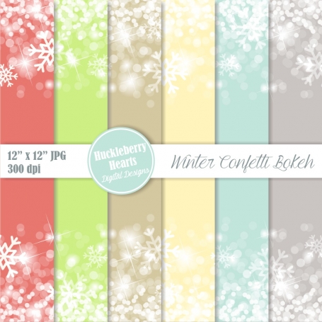 Confetti Bokeh Digital Paper,