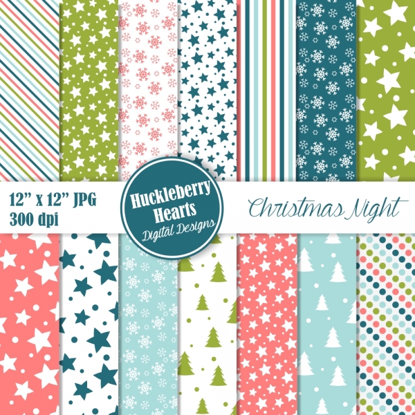 Download Christmas Paper, Digital Christmas Paper, Digital Scrapbook Paper 