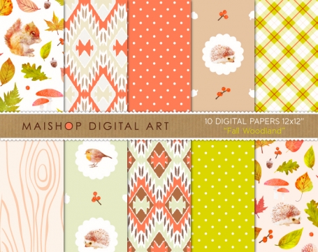 Digital Paper - Fall Woodland