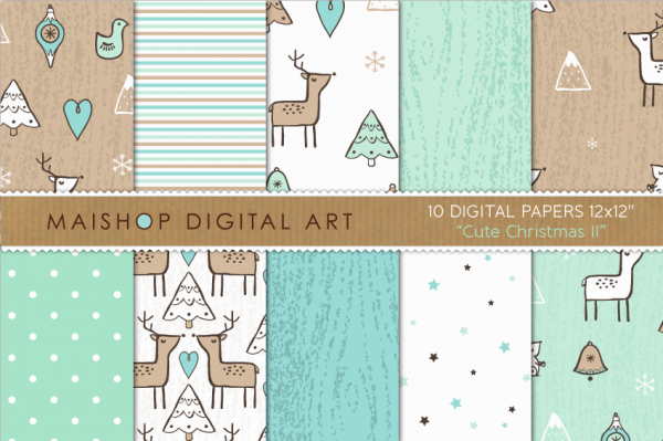 Download Digital Paper - Cute Christmas II 