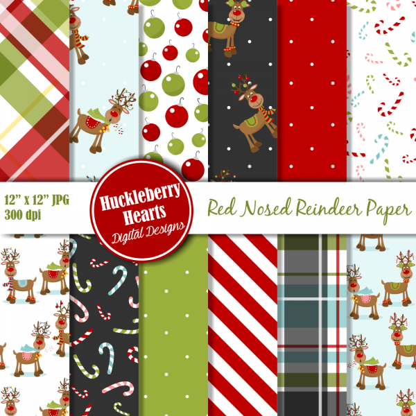 Download Reindeer Paper, Christmas Paper, Christmas Reindeer, Digital Scrapbook 