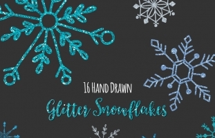 Snowflake Clipart, Digital