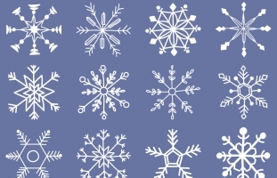 Snowflake Clipart, Digital