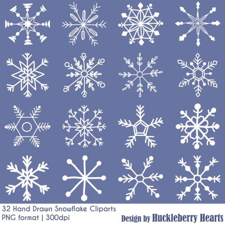 Snowflake Clipart, Digital