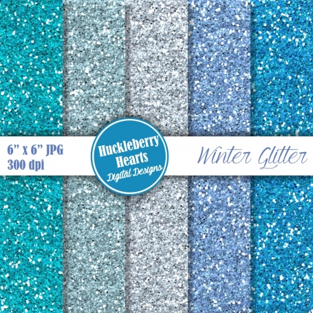 Digital Glitter Paper, Blue