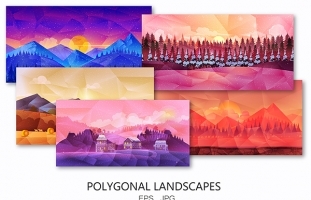 Polygonal Landscapes Vector