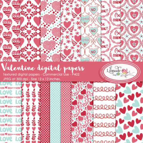 Valentine's Day Digital papers