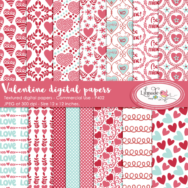 Download Valentine's Day Digital papers 