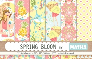 Spring Bloom Digital Papers