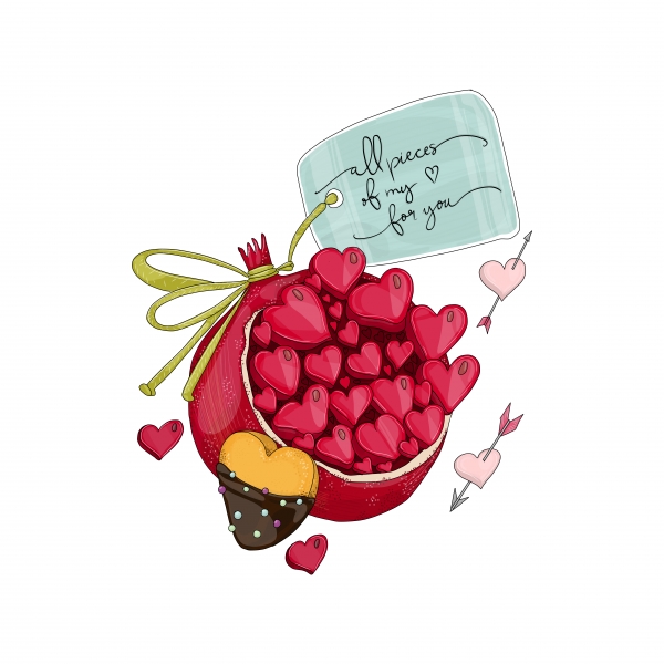 Download Pomegranad With Heart Shape Cookie 