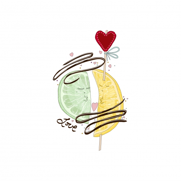 Download Lemon and lime with chocolate in love.  