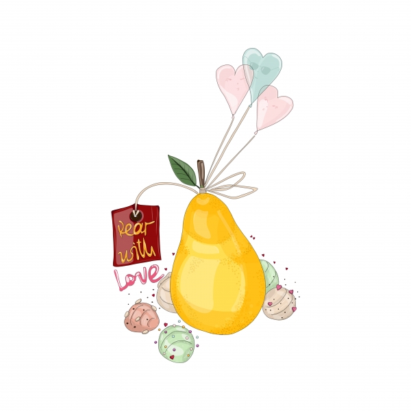 Download Pear with Ice Cream and Balloons 