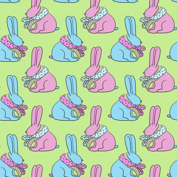 Download Easter bunny seamless pattern. Pastel colors.   