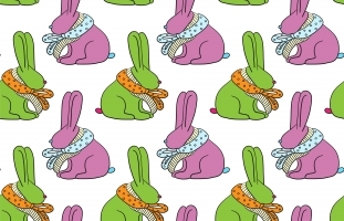 Easter bunny seamless pattern.