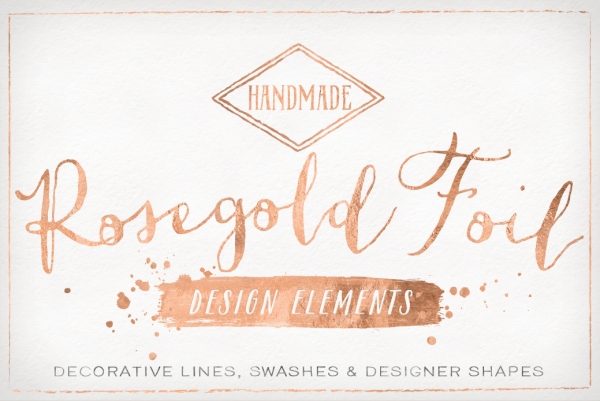 Download Rose Gold Foil Design Elements Graphics Clip Art Luvly