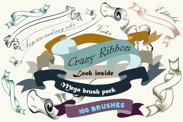 Download Pack Of Ribbon Brushes 