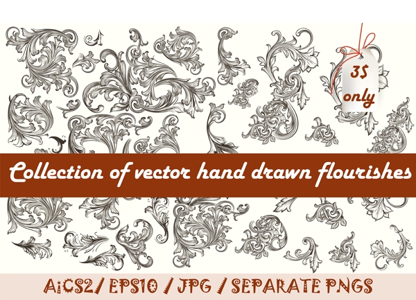 Download Set Of Hand Drawn Flourishes 