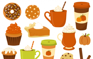 Pumpkin Spice Clipart, Fall, Donut