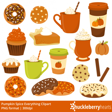 Pumpkin Spice Clipart, Fall, Donut