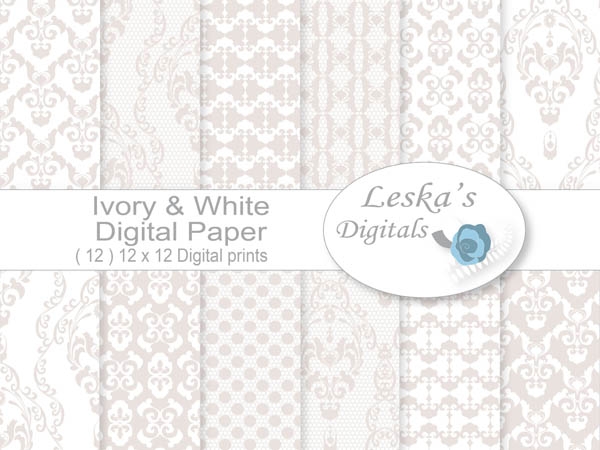 Download White Wedding Digital Paper 