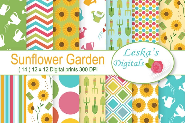 Download Spring digital paper Garden Scrapbook Paper 