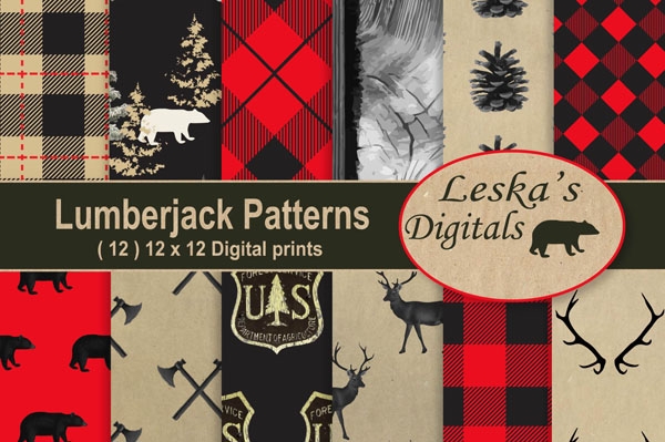 Download Lumberjack Digital Paper 
