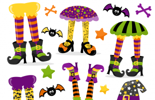 Halloween Clipart, Witch Legs