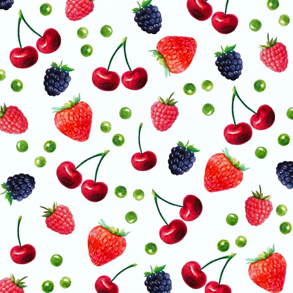 Download Watercolor patterns with fruits. 