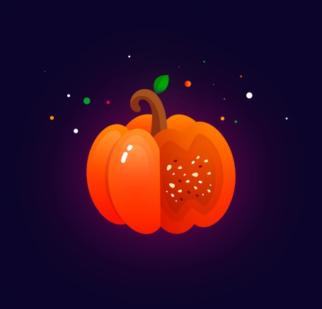 Halloween pumpkin on dark