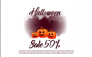 Halloween template banners sale