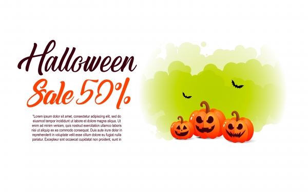 Download Halloween banners with pumpkins. 