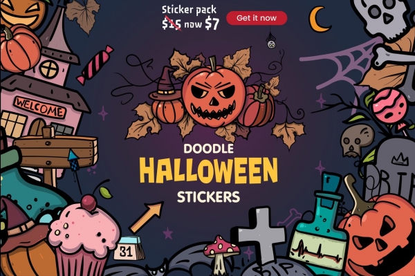 Download  Halloween Illustration Doodle Set 