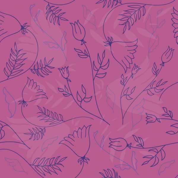 Download Fantasy hand-drawn floral seamless pattern.  