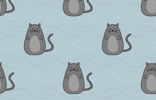 Vector seamless pattern with cute